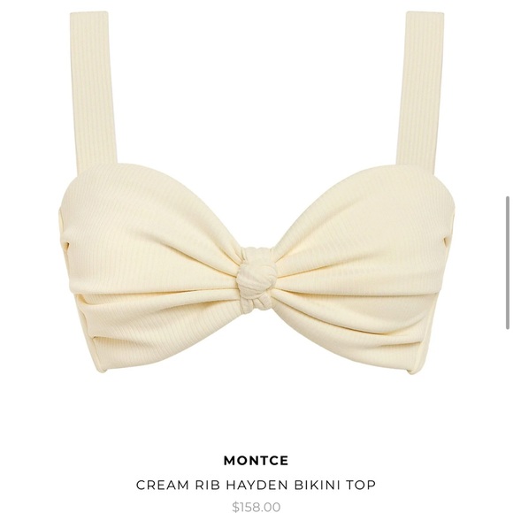 Montce Cream Textured Knot Bikini Set - Picture 4 of 5